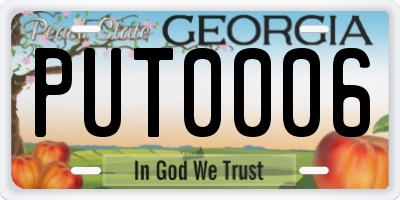 GA license plate PUT0006