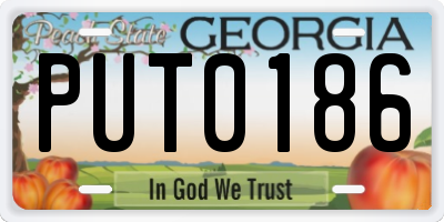 GA license plate PUT0186