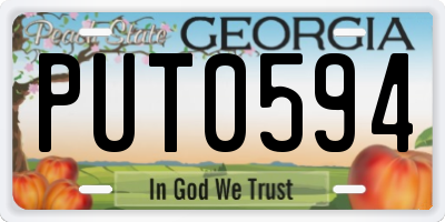 GA license plate PUT0594