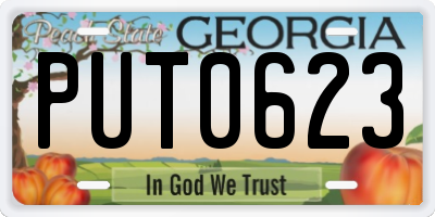 GA license plate PUT0623