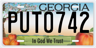 GA license plate PUT0742