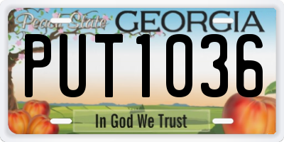 GA license plate PUT1036