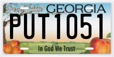GA license plate PUT1051