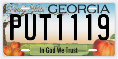GA license plate PUT1119