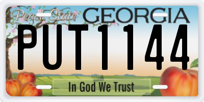 GA license plate PUT1144