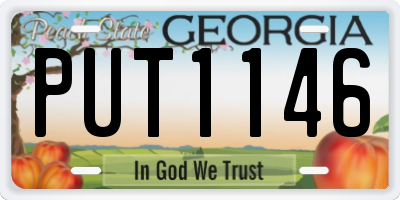 GA license plate PUT1146
