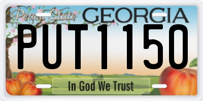GA license plate PUT1150