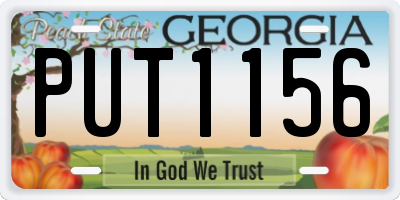 GA license plate PUT1156