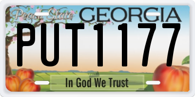GA license plate PUT1177
