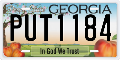 GA license plate PUT1184
