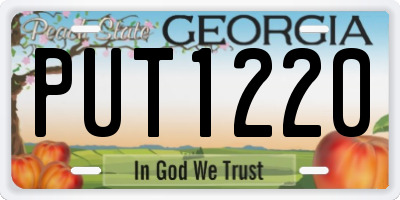 GA license plate PUT1220