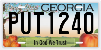 GA license plate PUT1240