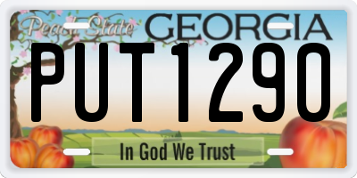 GA license plate PUT1290