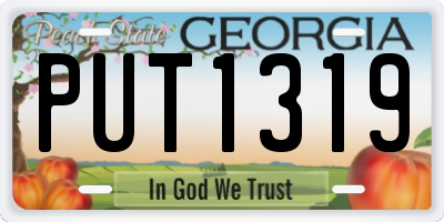 GA license plate PUT1319