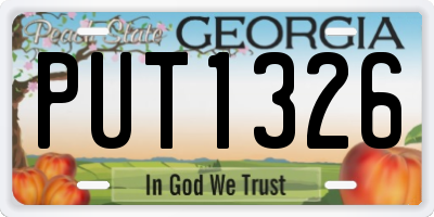 GA license plate PUT1326