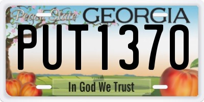 GA license plate PUT1370