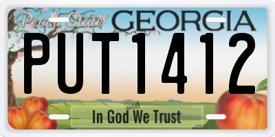 GA license plate PUT1412