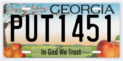 GA license plate PUT1451