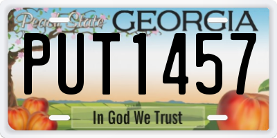 GA license plate PUT1457