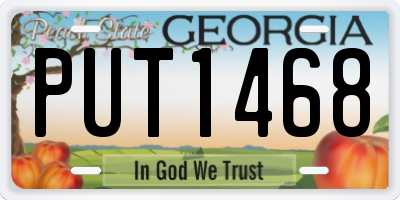 GA license plate PUT1468