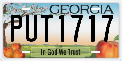 GA license plate PUT1717