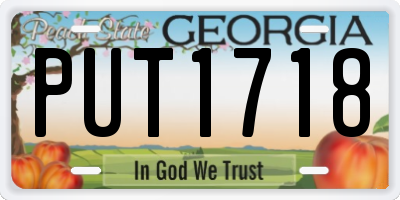 GA license plate PUT1718