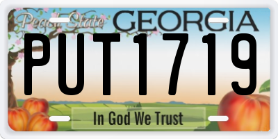 GA license plate PUT1719