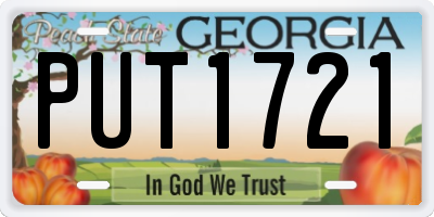 GA license plate PUT1721