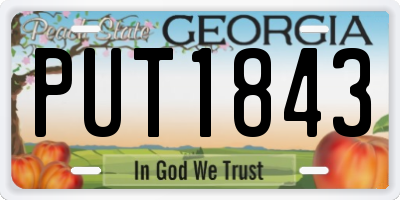 GA license plate PUT1843