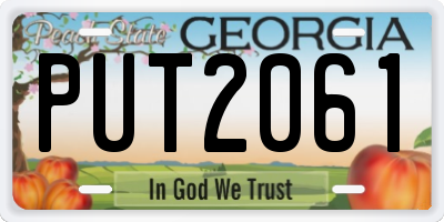 GA license plate PUT2061