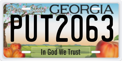 GA license plate PUT2063