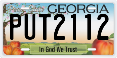 GA license plate PUT2112