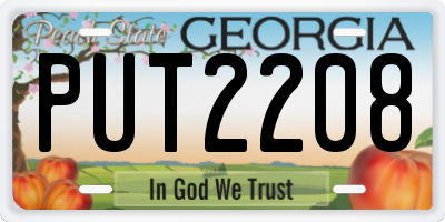 GA license plate PUT2208