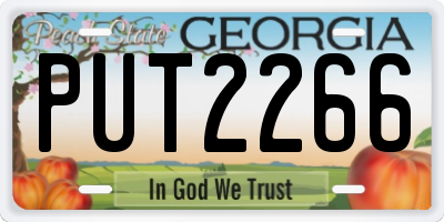 GA license plate PUT2266