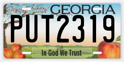 GA license plate PUT2319