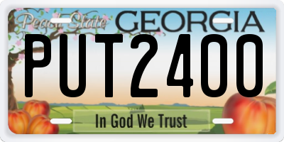 GA license plate PUT2400