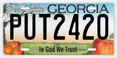 GA license plate PUT2420