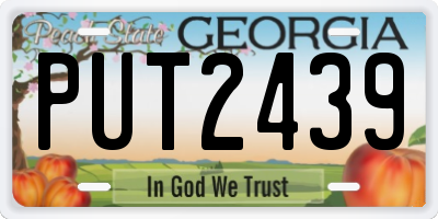 GA license plate PUT2439