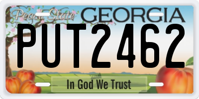 GA license plate PUT2462