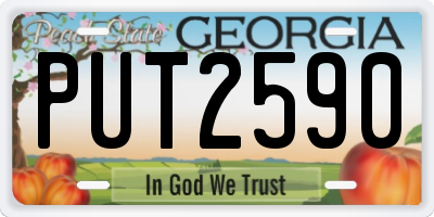 GA license plate PUT2590