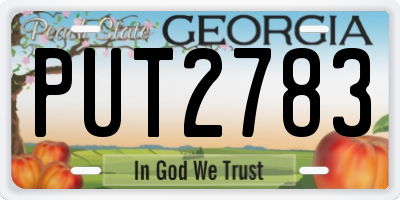 GA license plate PUT2783