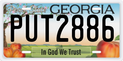 GA license plate PUT2886