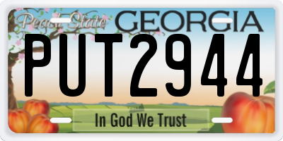 GA license plate PUT2944