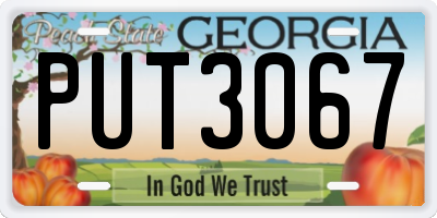 GA license plate PUT3067
