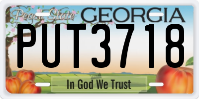 GA license plate PUT3718