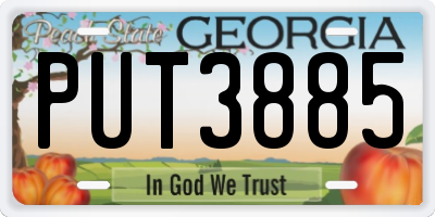 GA license plate PUT3885