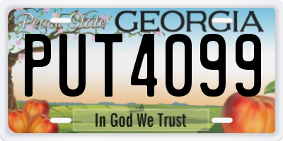 GA license plate PUT4099