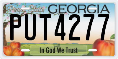 GA license plate PUT4277