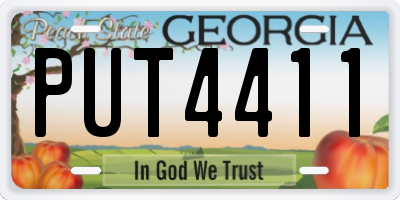 GA license plate PUT4411