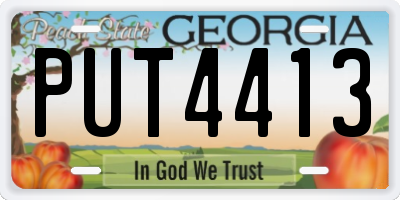 GA license plate PUT4413